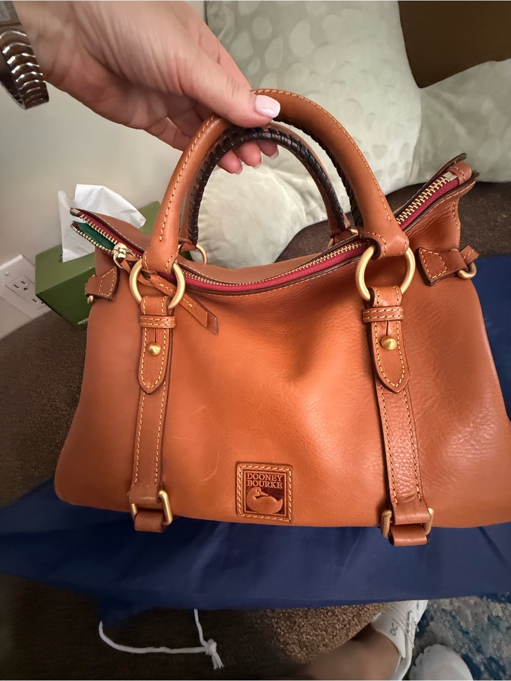 Dooney & Bourke Large Natural Florentine Leather Satchel